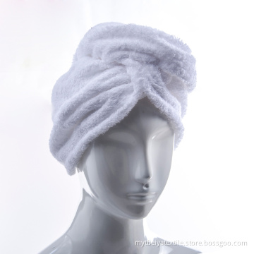 100% Cotton White Color Turbie Towel Turban Twist Hair Towel Wrap Wholesale